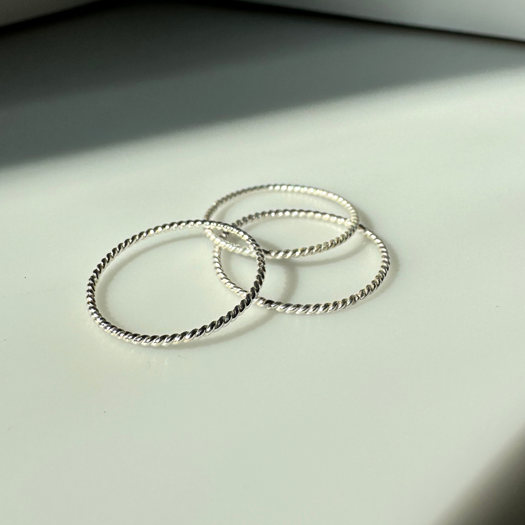 Sterling Silver Stacking Ring-Twist