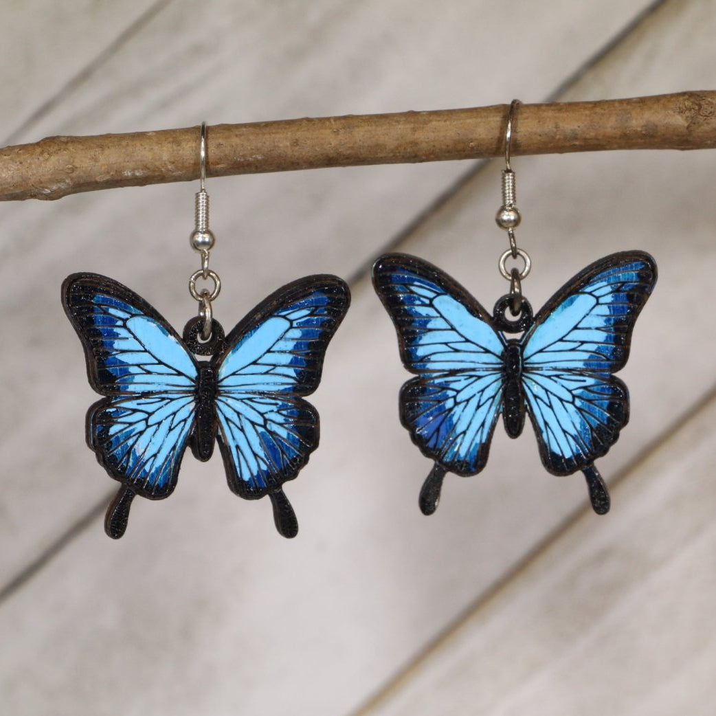 Stunning Blue Morpho Butterfly Earrings | Unique Nature - Inspired Jewelry - Cate&