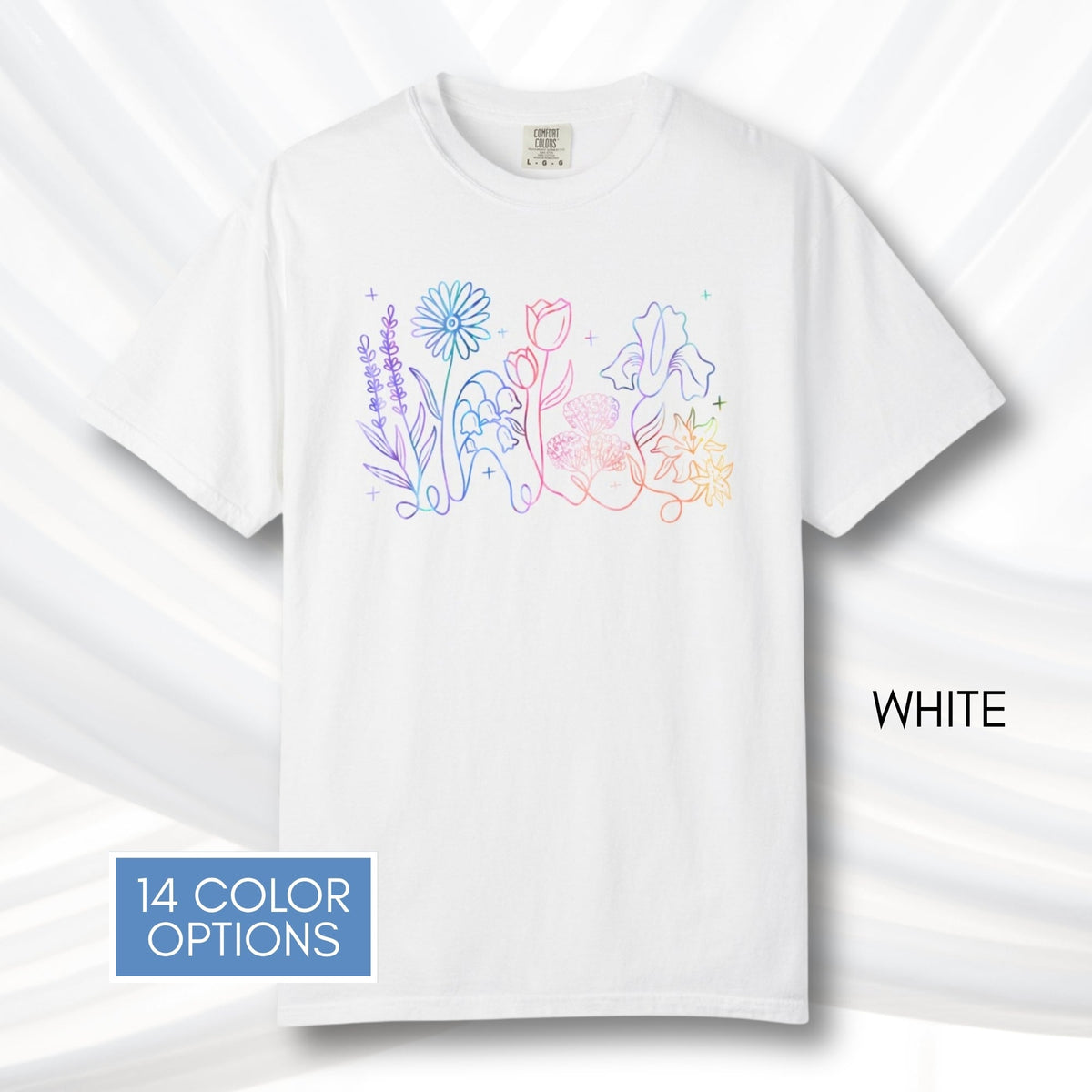 subtle-lgbtq-whimsical-flowers-unisex-tee-queer-ally-floral-t-shirt-hand-drawn-art-white