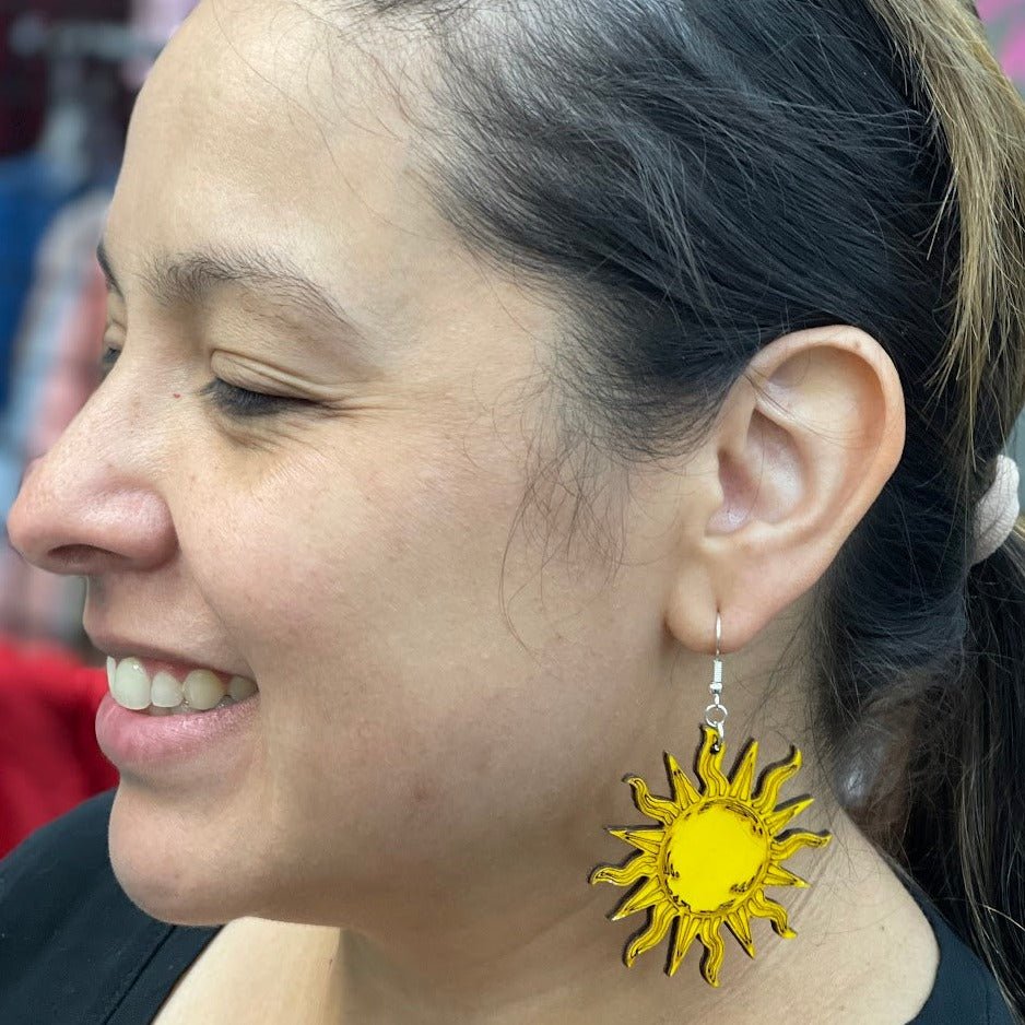 Sun and Moon Dangle Earrings - - Cate&