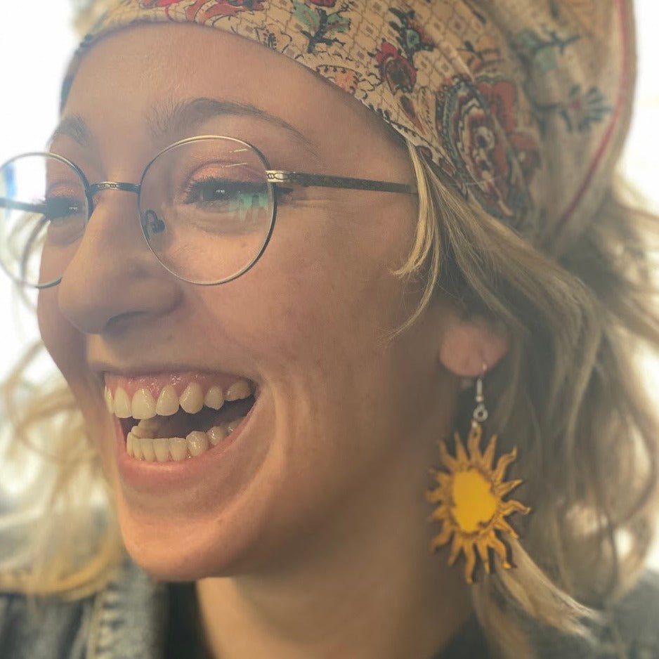 Sun and Moon Dangle Earrings - - Cate&