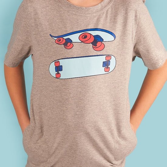 Light Heather Grey Skateboard Tag Tee