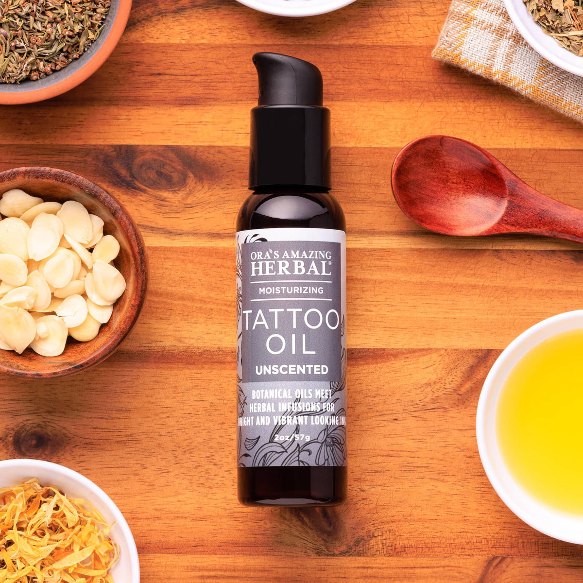 Tattoo Oil 2oz Lifestyle Indoor Texture Herbs