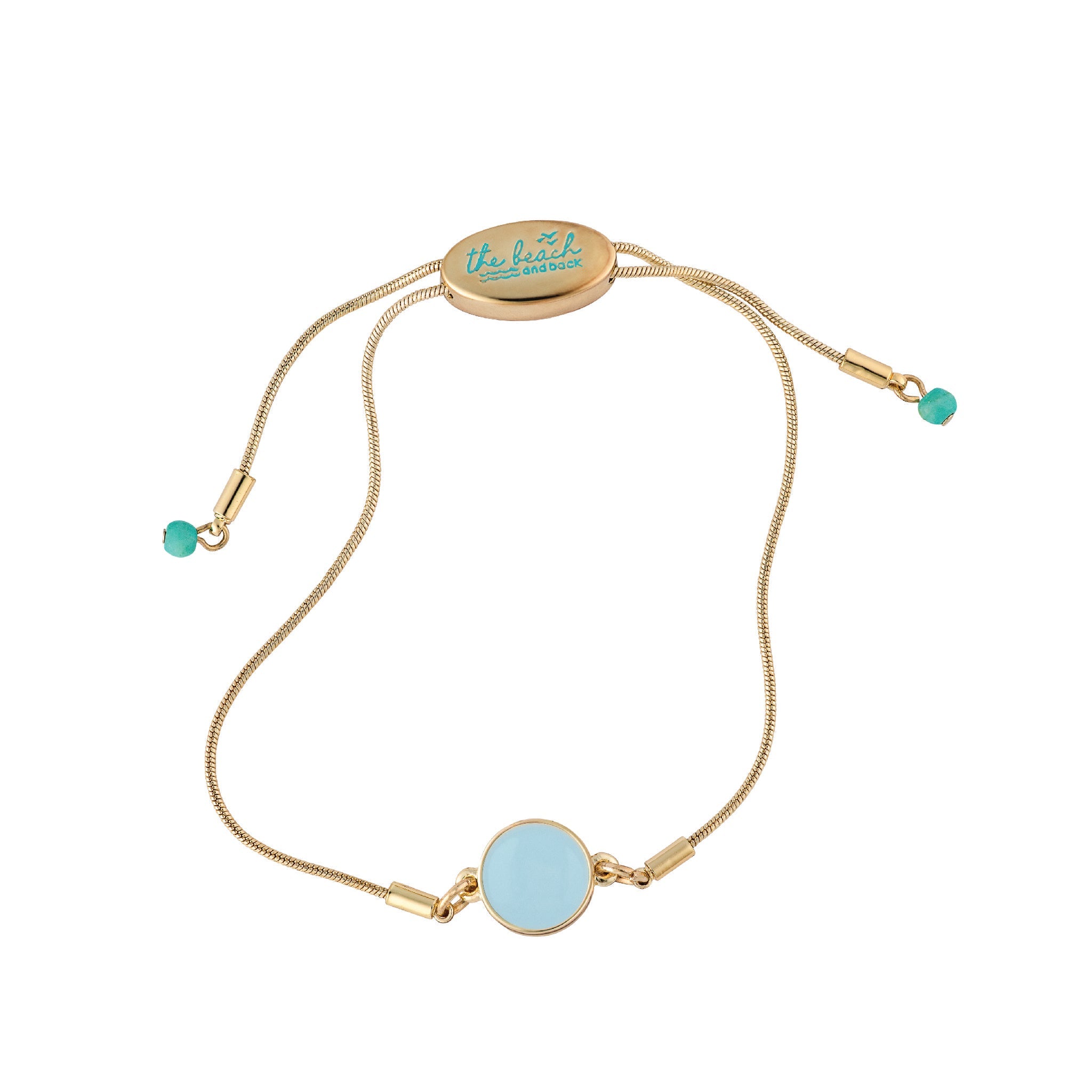 dana point circle slider bracelet aqua