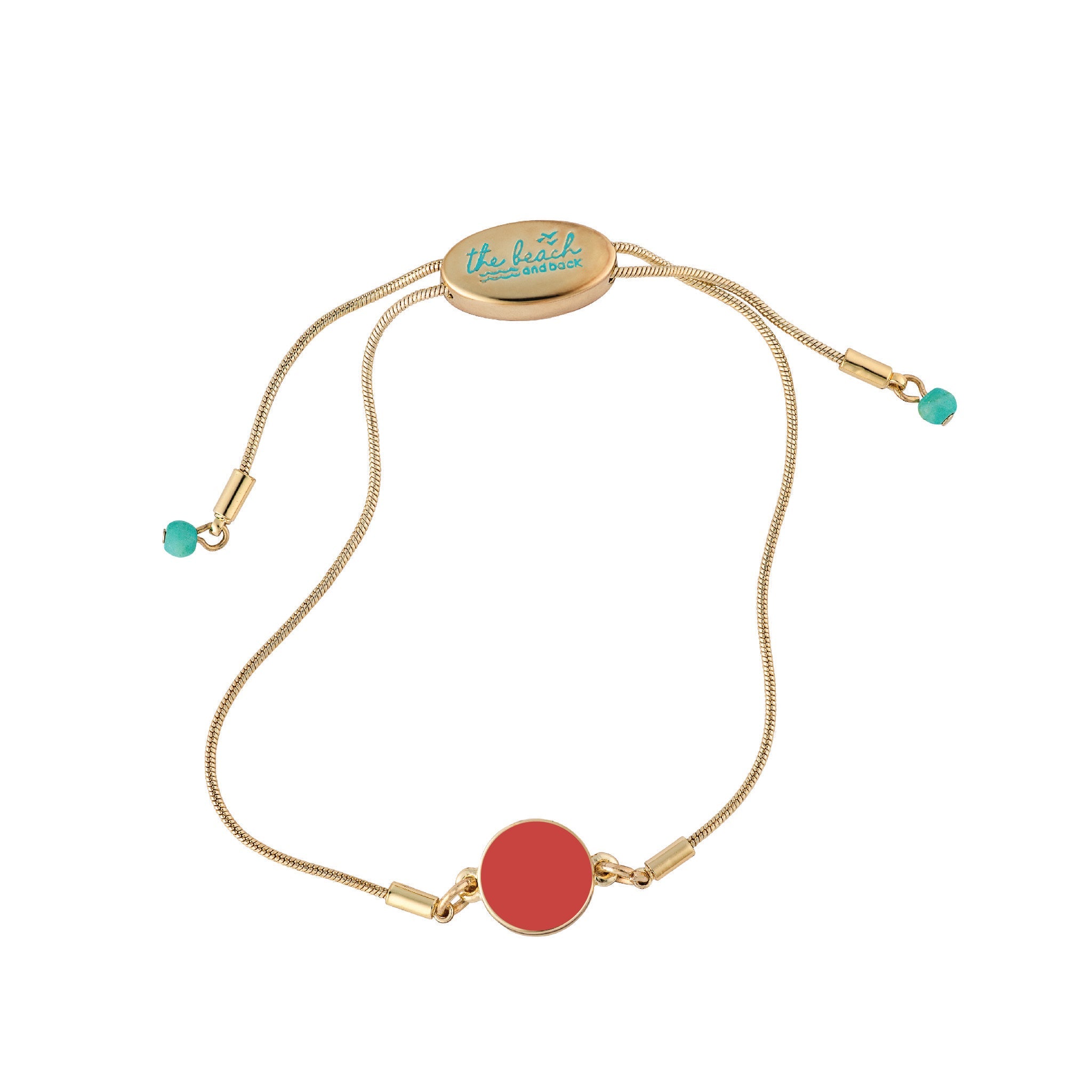 dana point circle slider bracelet coral