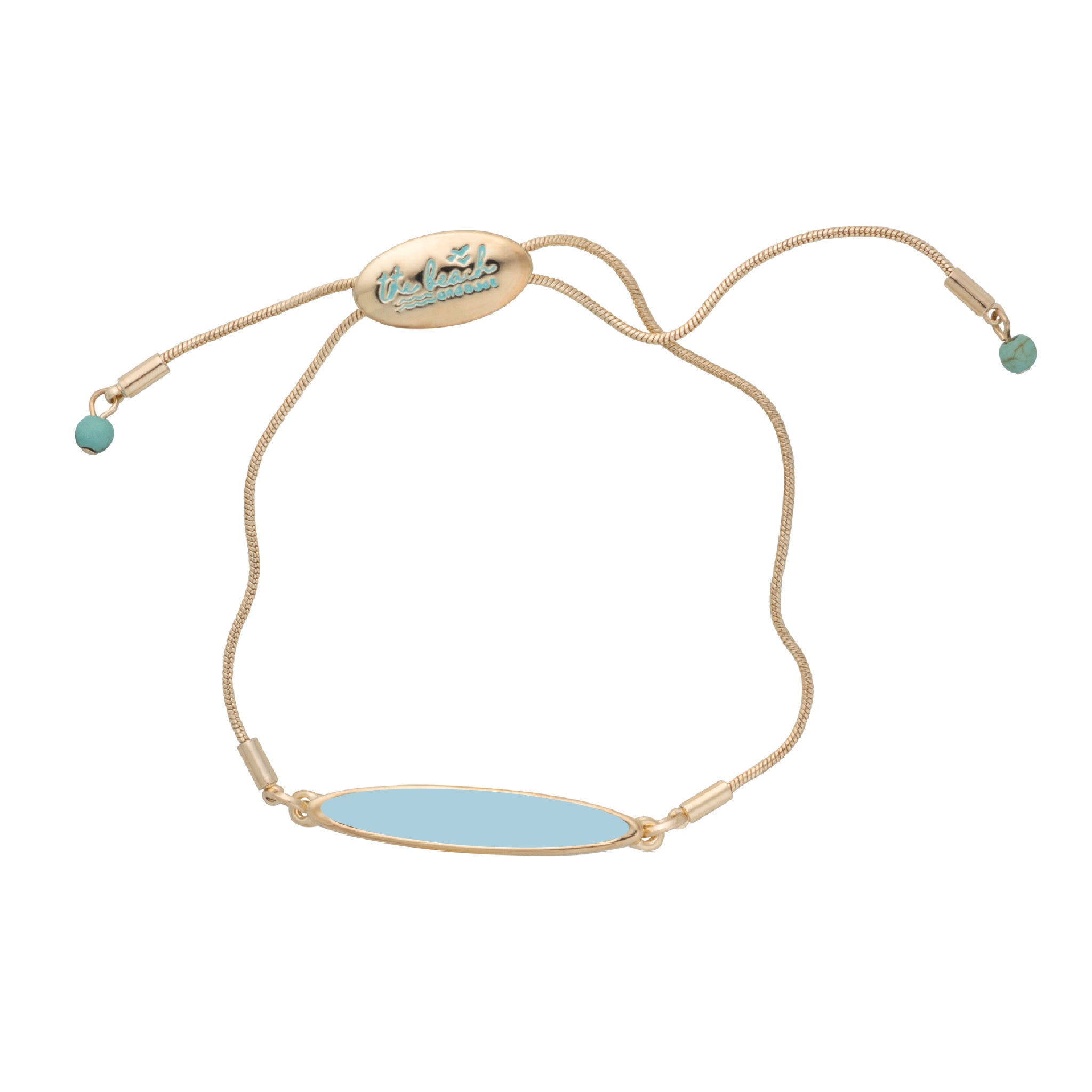 lavallette long board bracelet aqua