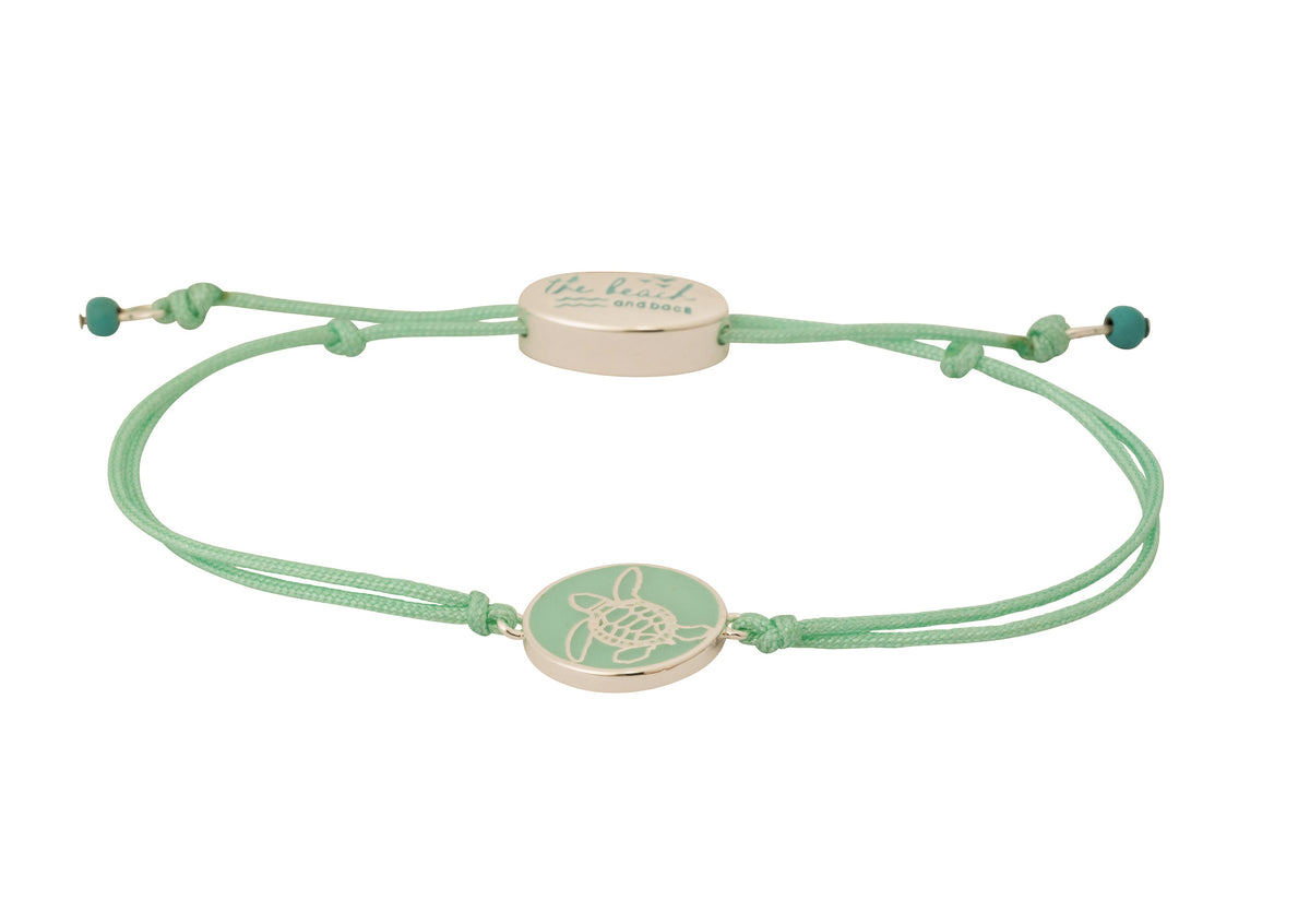 bald head island sea turtle coin slider bracelet green gold