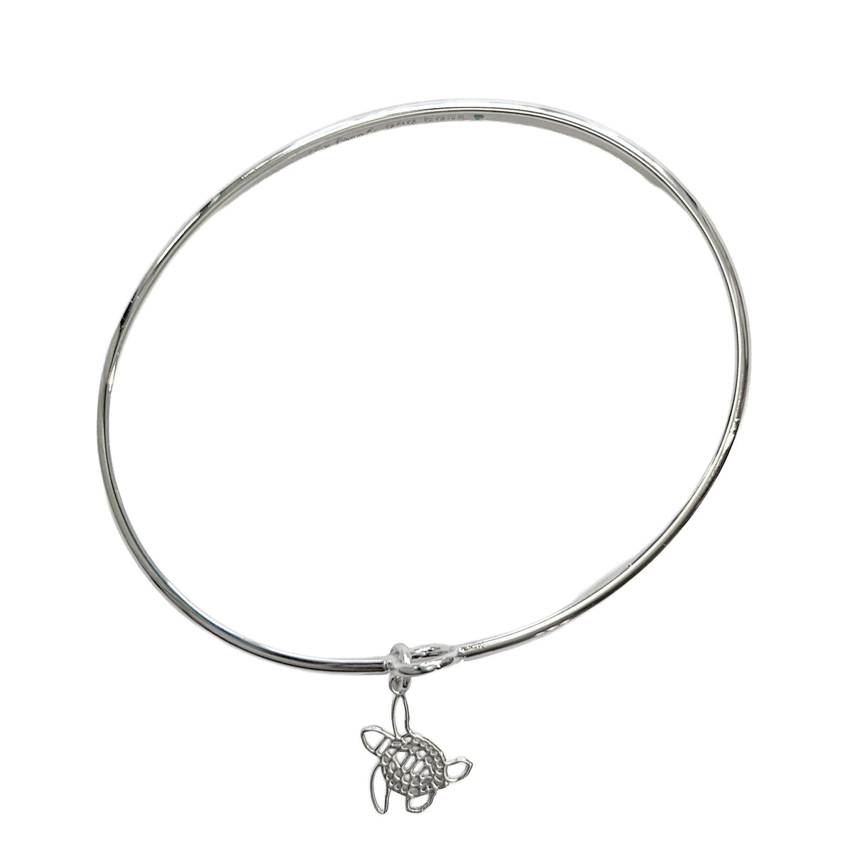 bald head island sea turtle bangle bracelet silver