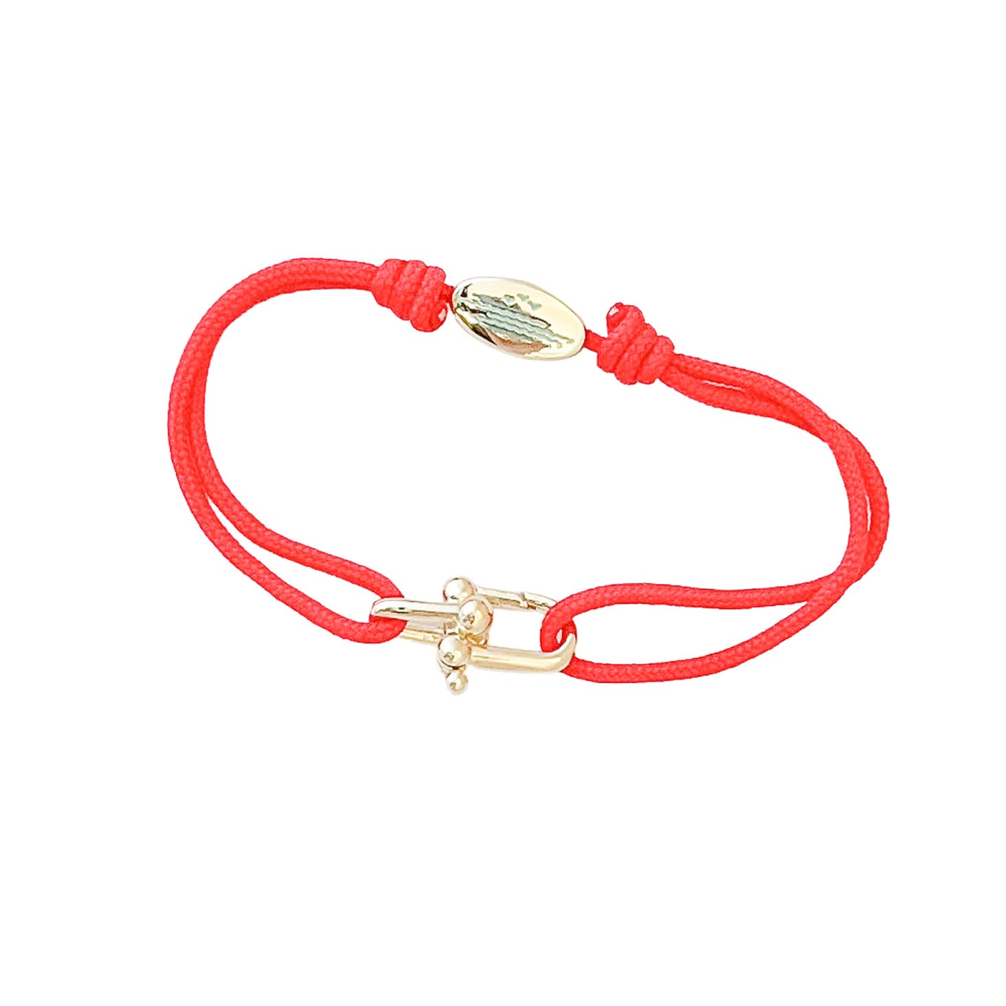 newport paracord link bracelet coral gold