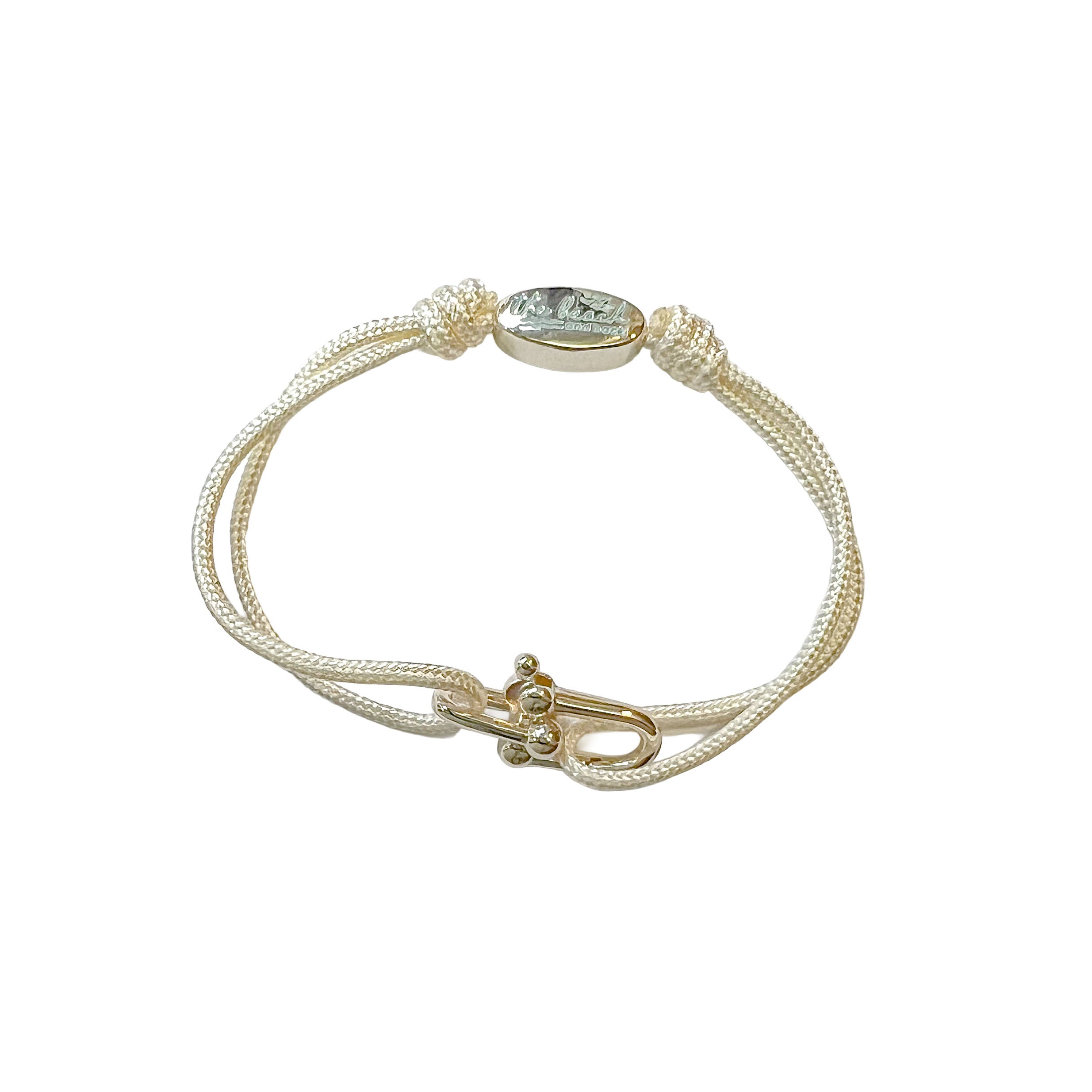 newport paracord link bracelet cream gold