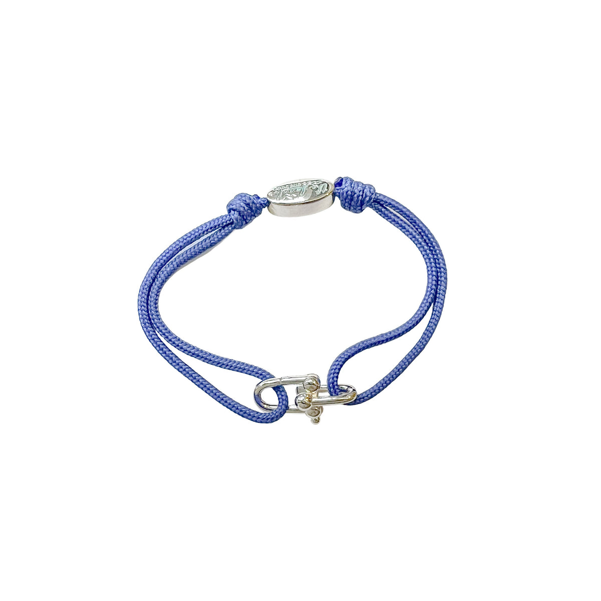 newport paracord link bracelet silver blue