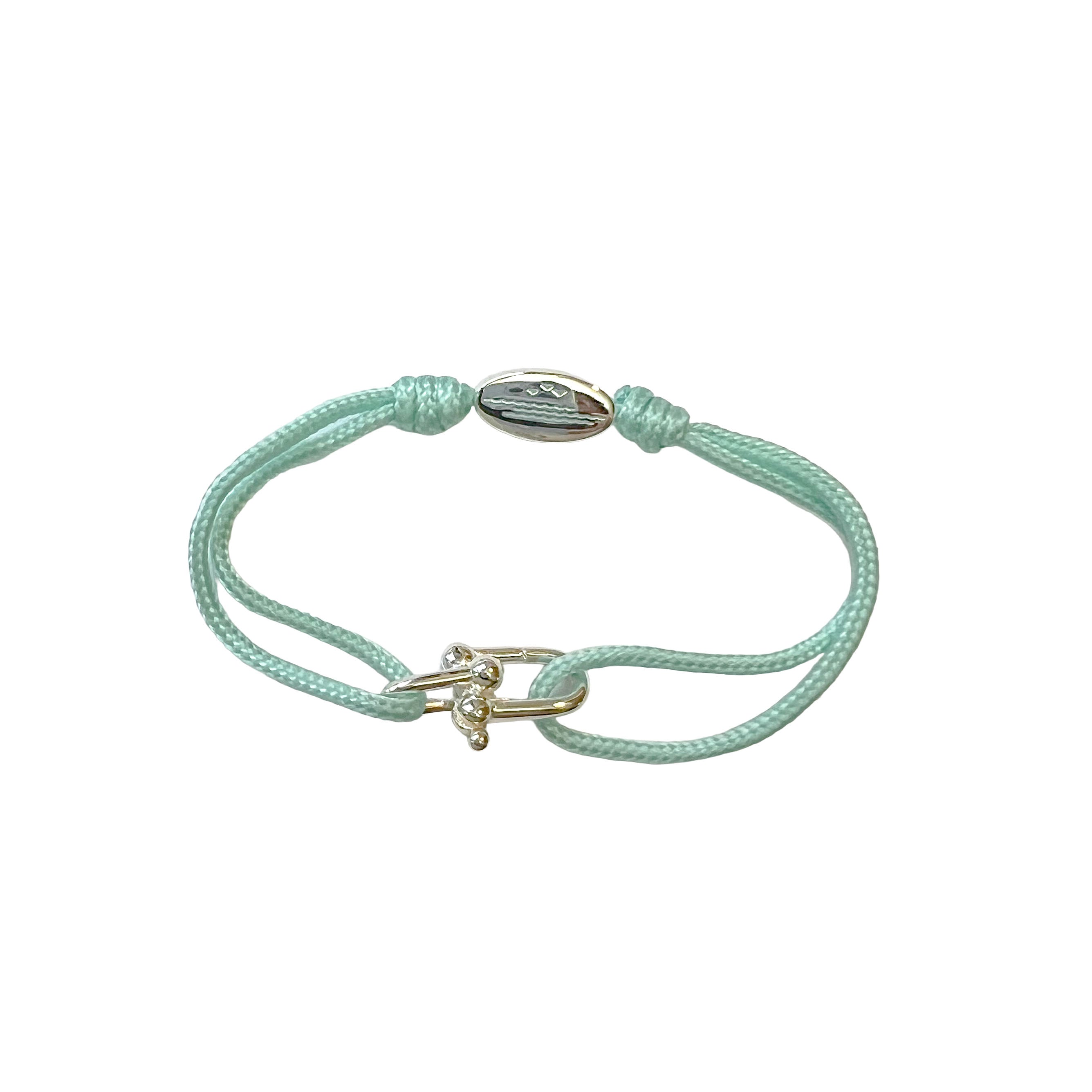 newport paracord link bracelet turquoise silver
