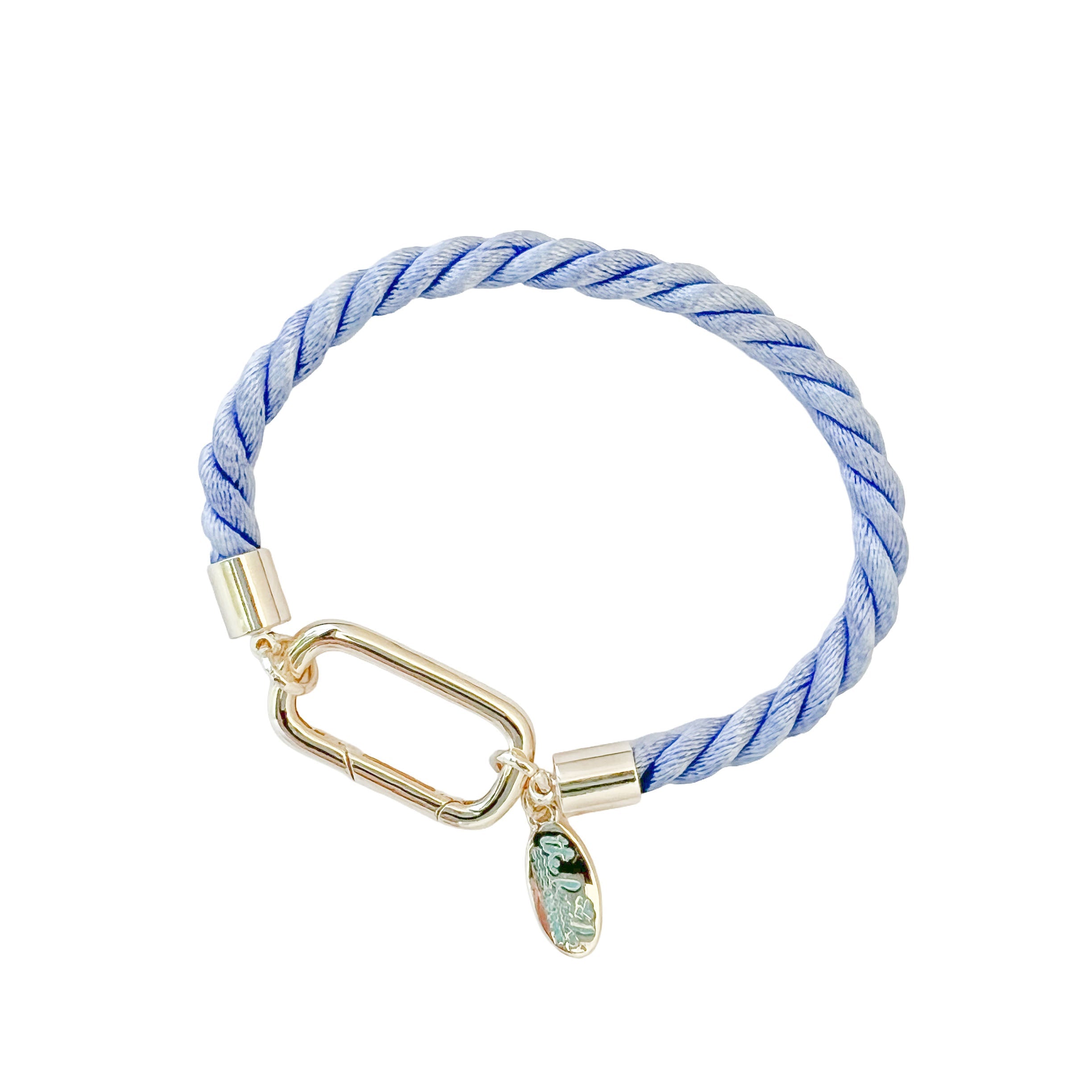charleston carabiner cord bracelet blue gold