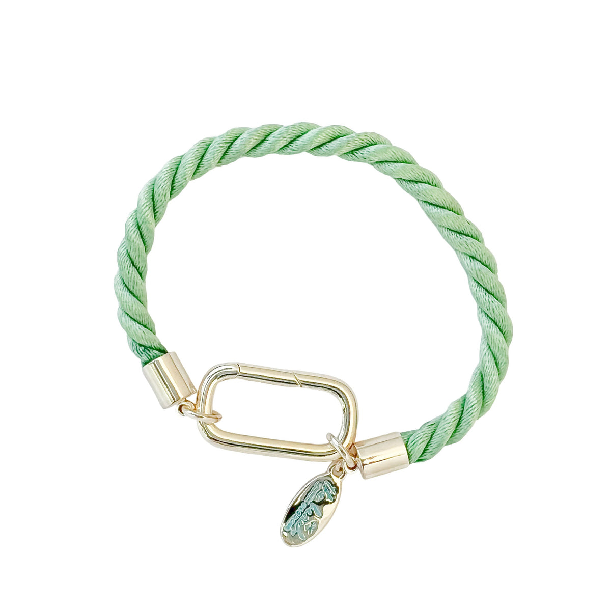 charleston carabiner cord bracelet mint gold