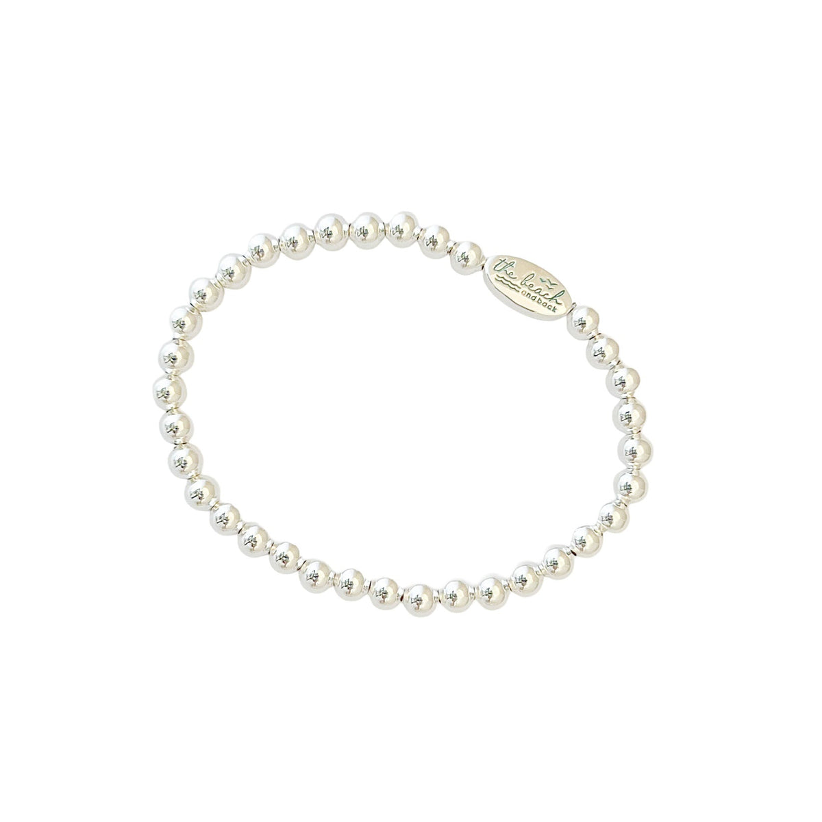 newport bead stretch bracelet silver