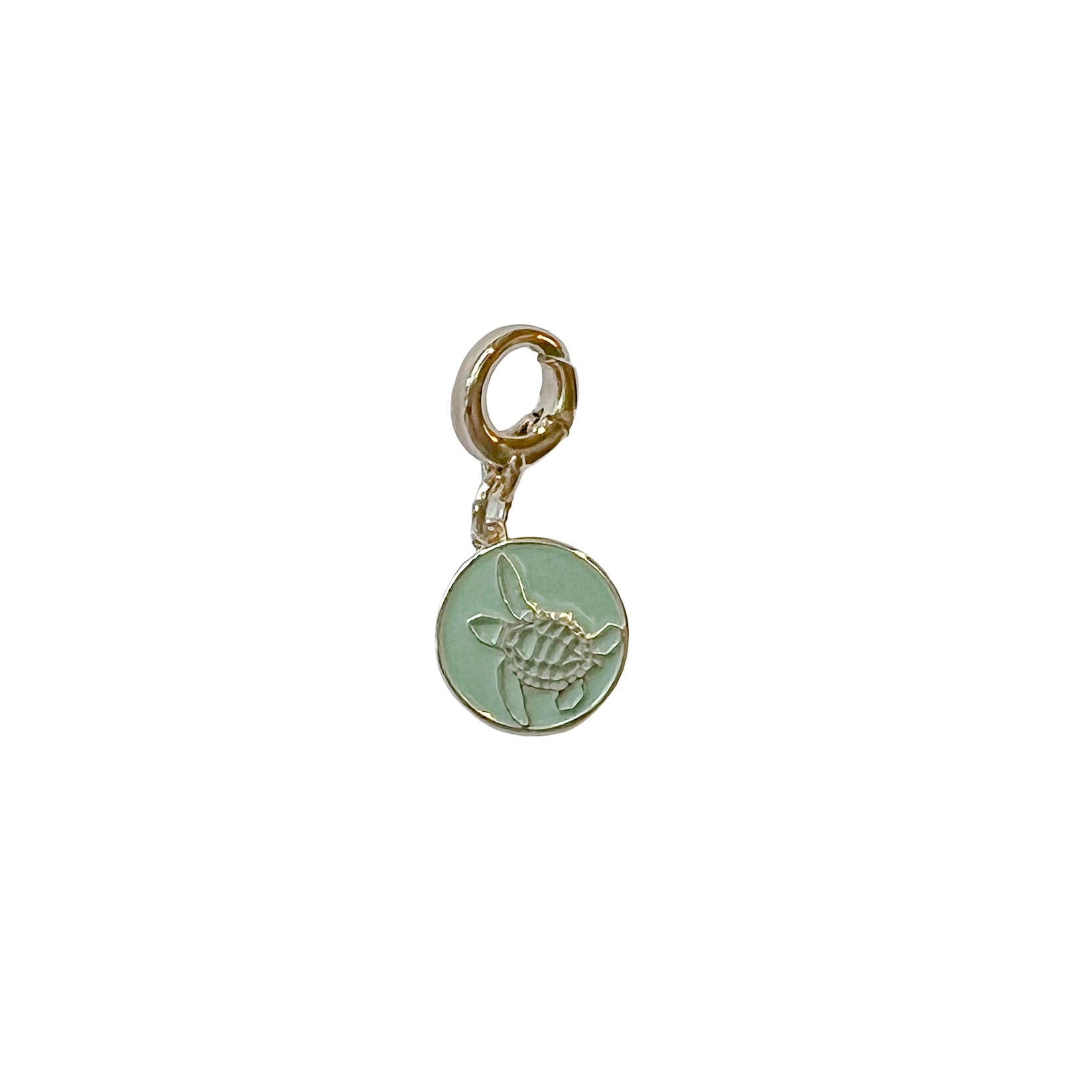 charleston turtle coin charm green gold