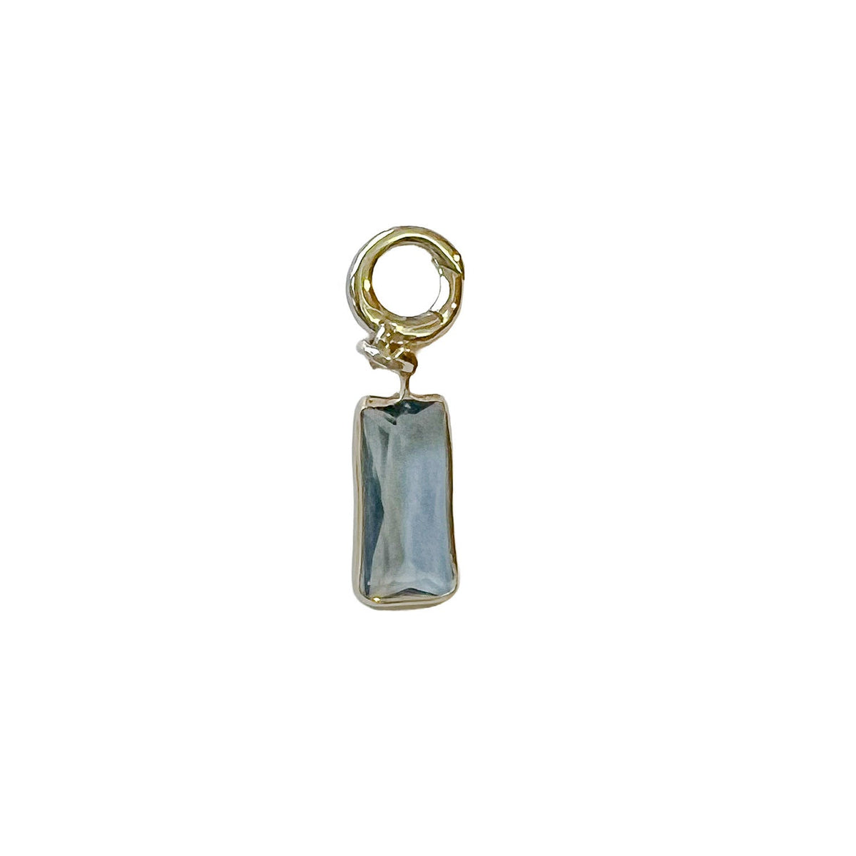 charleston gold blue rectangle drop charm