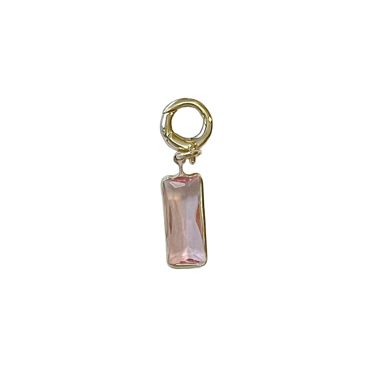 charleston gold pink rectangle drop charm