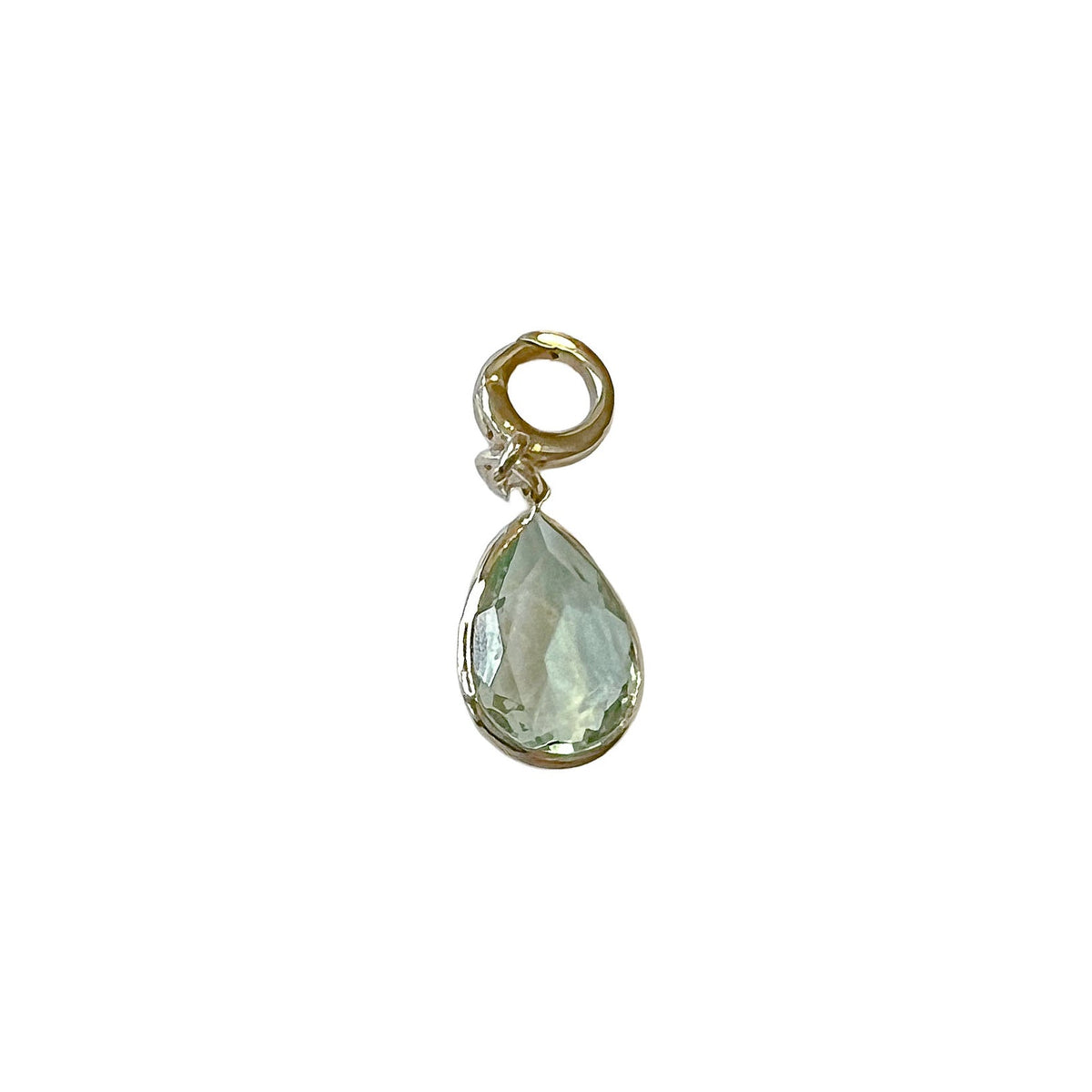charleston gold aqua pear drop charm
