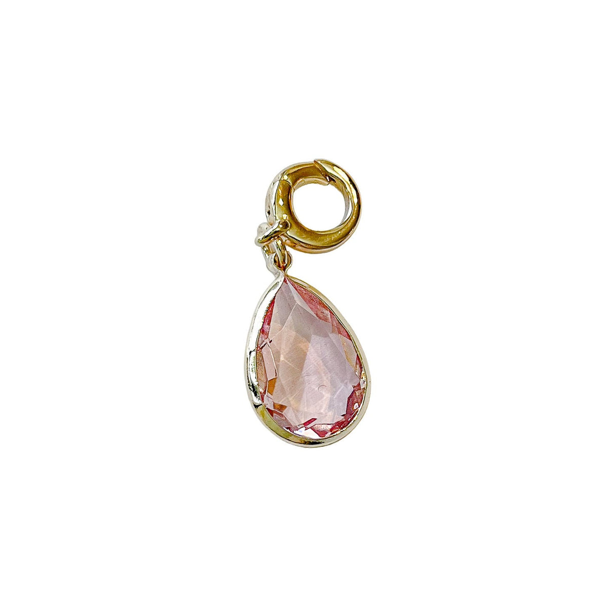 charleston gold pink pear drop charm