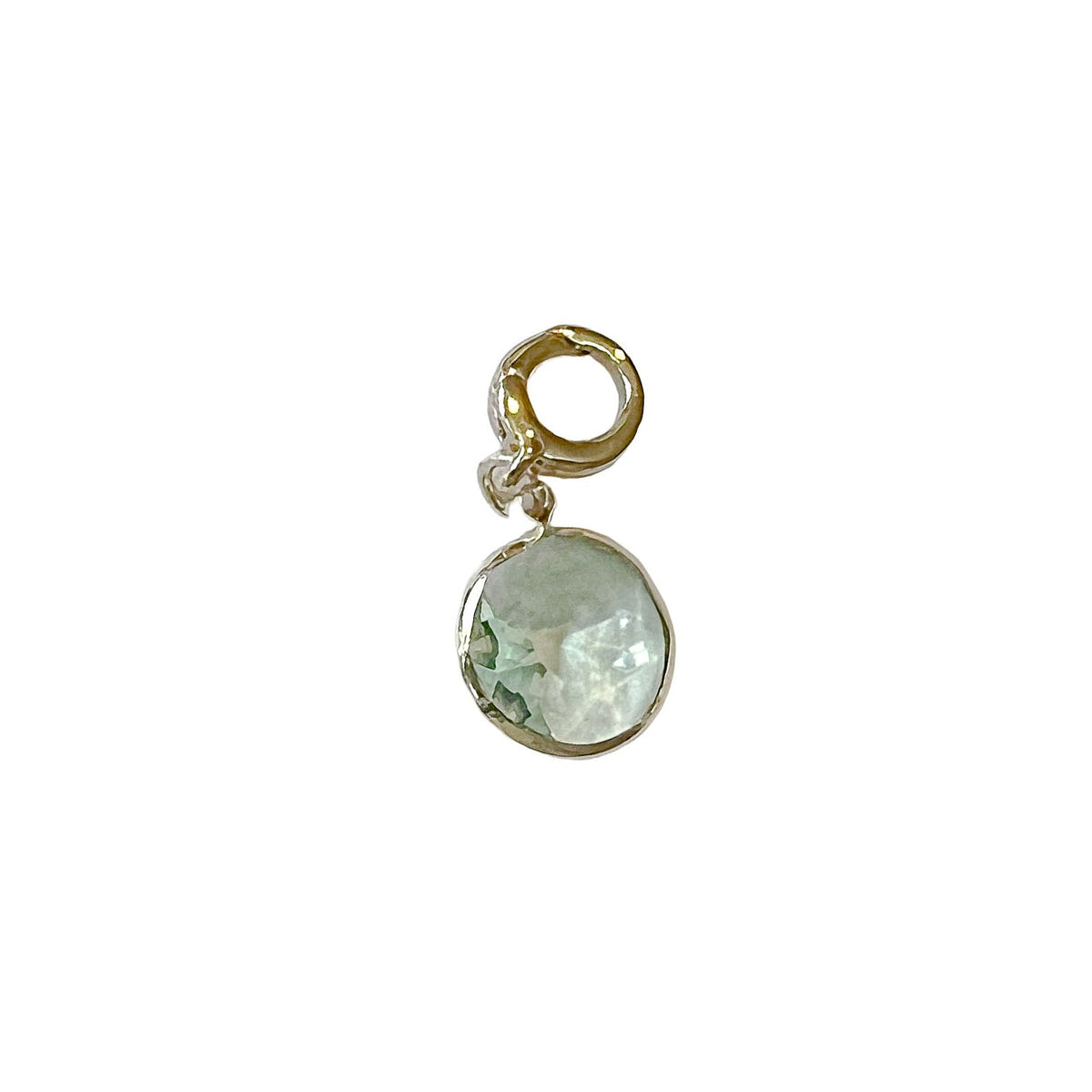 charleston gold aqua circle drop charm
