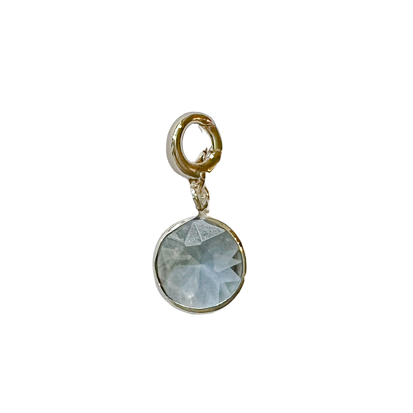 charleston gold blue circle drop charm