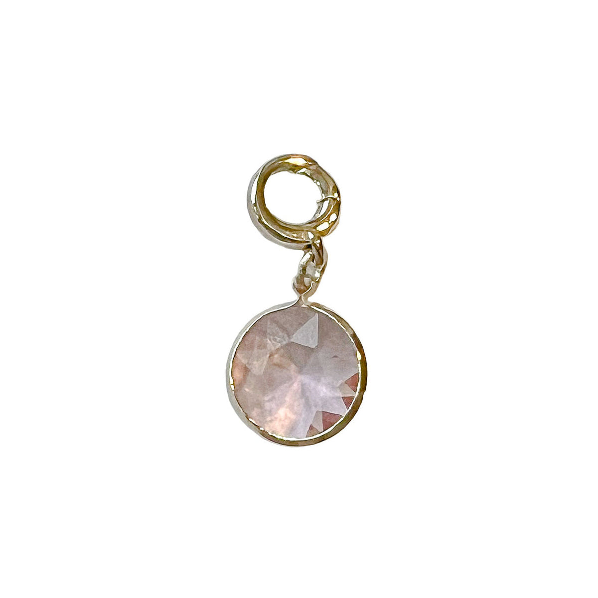 charleston gold pink circle drop charm