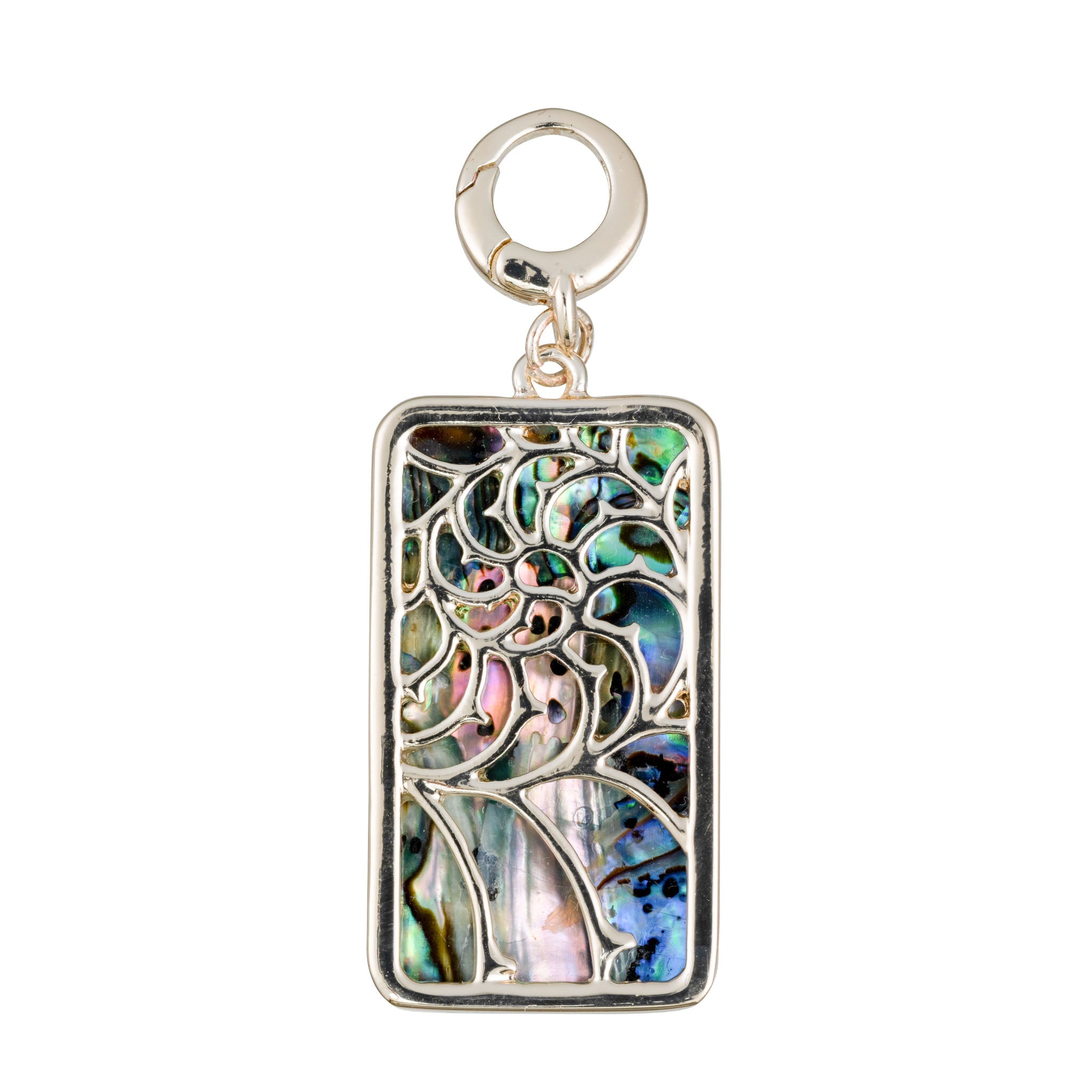 charleston gold abalone nautilus rectangle charm