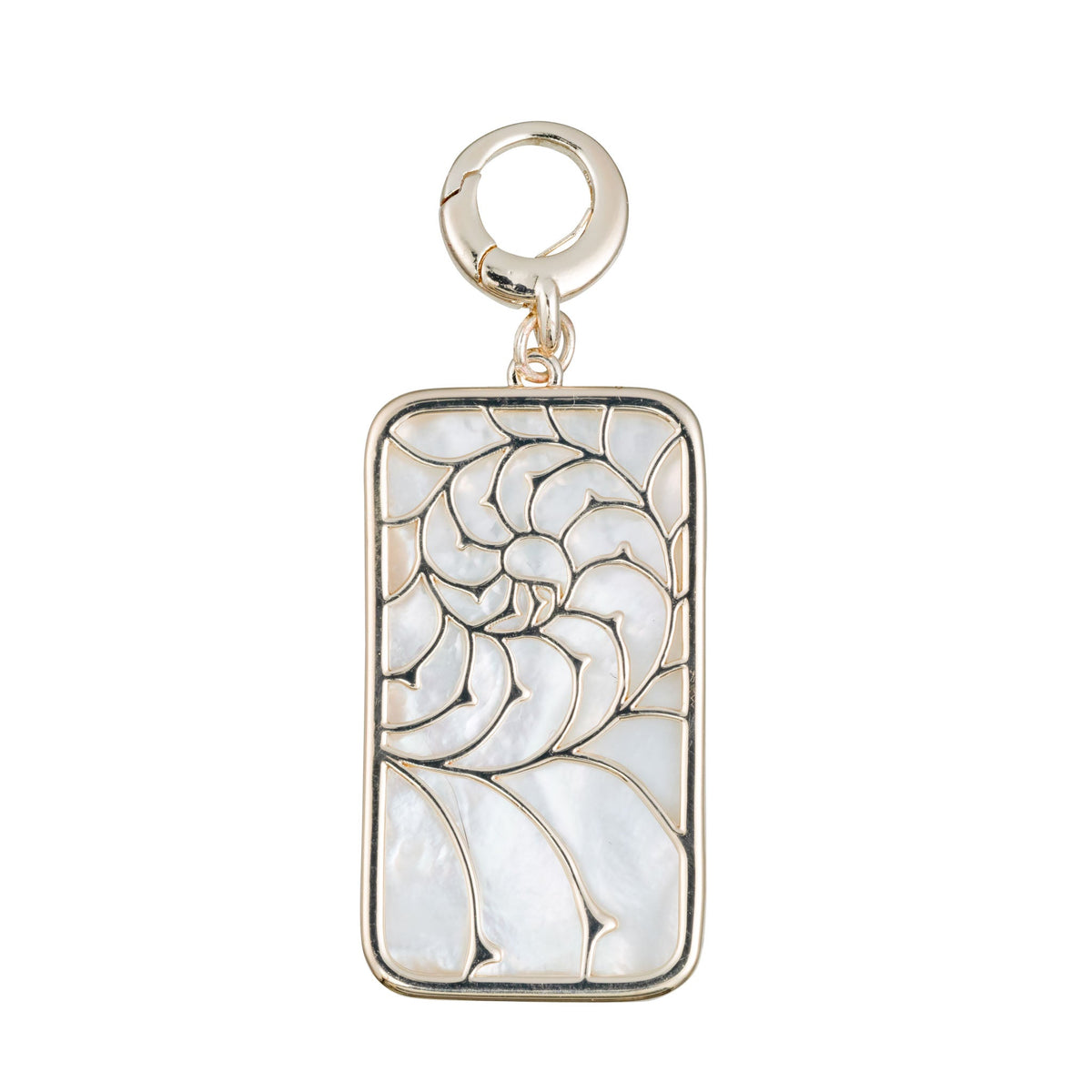 charleston gold mother of pearl nautilus rectangle charm
