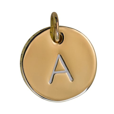 charleston coin initial with crystal edge - a