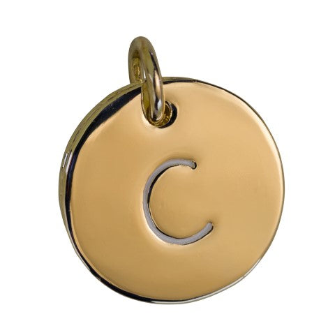 charleston coin initial with crystal edge - c