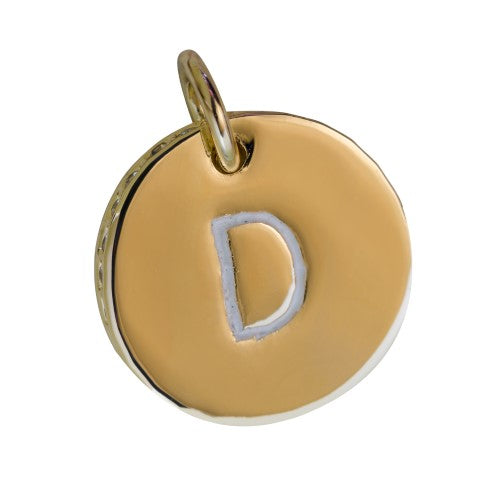 charleston coin initial with crystal edge - d