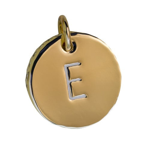 charleston coin initial with crystal edge - e