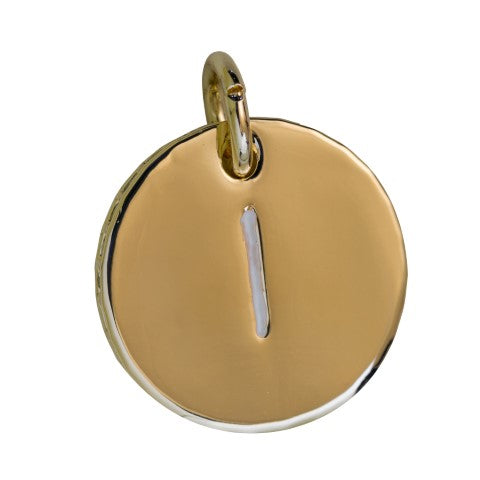 charleston coin initial with crystal edge - i