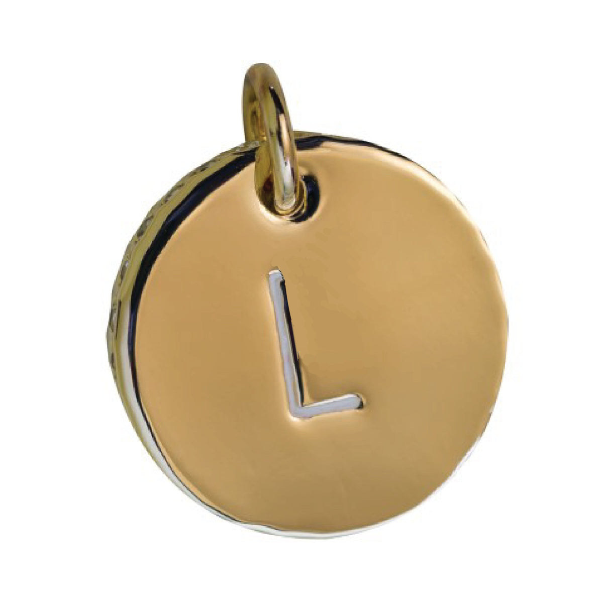 charleston coin initial with crystal edge - l