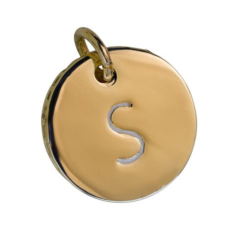 charleston coin initial with crystal edge - s