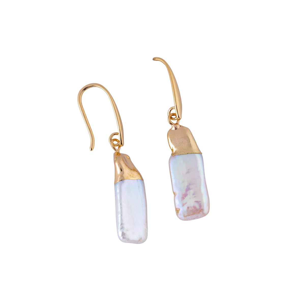 ocean springs rectangular pearl drop earring