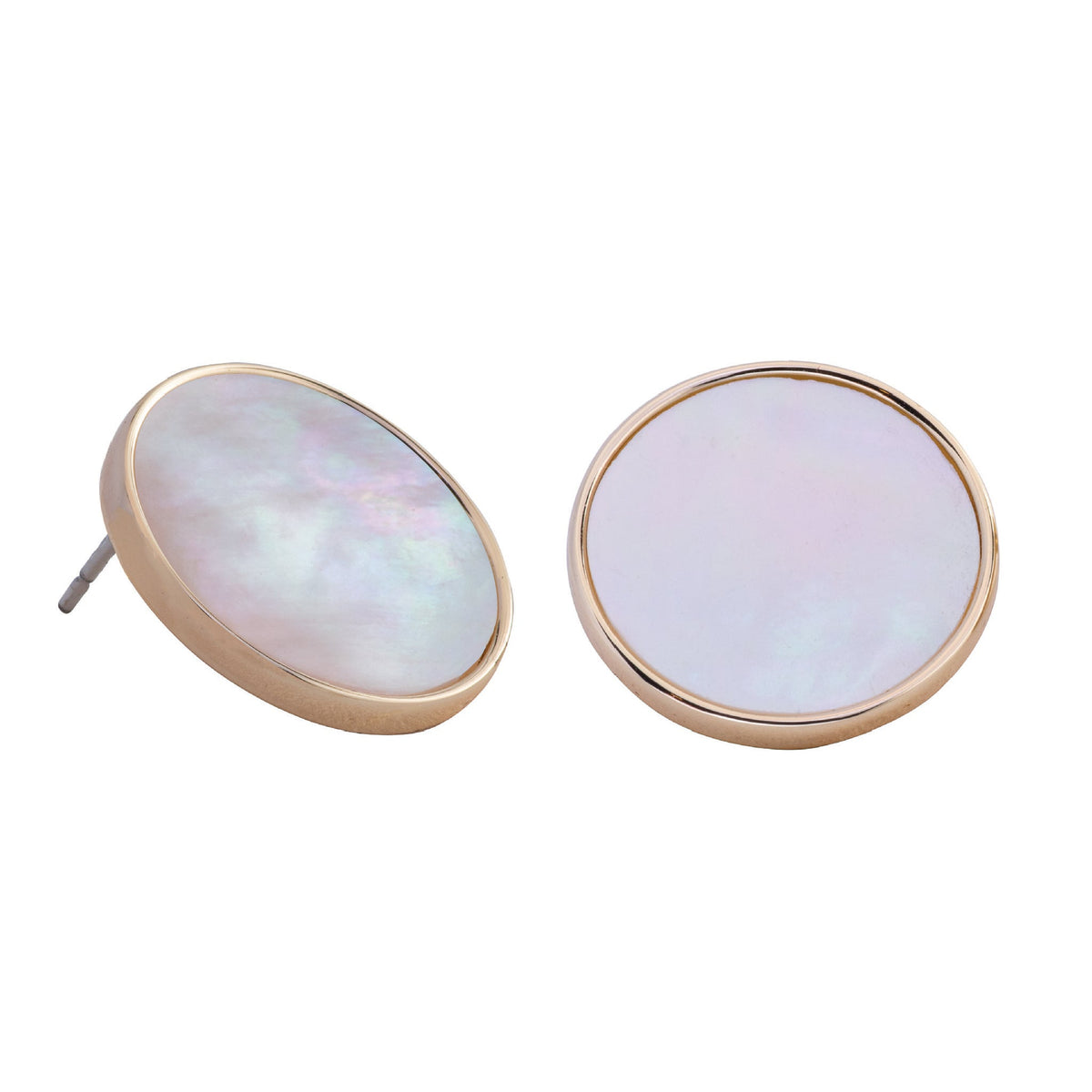 dana point circle post earrings mother of pearl