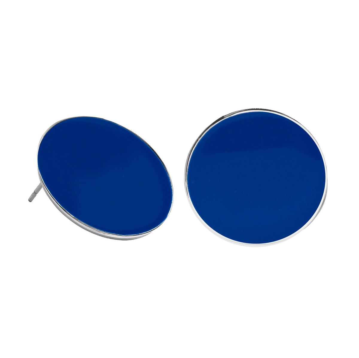 dana point circle post earrings navy