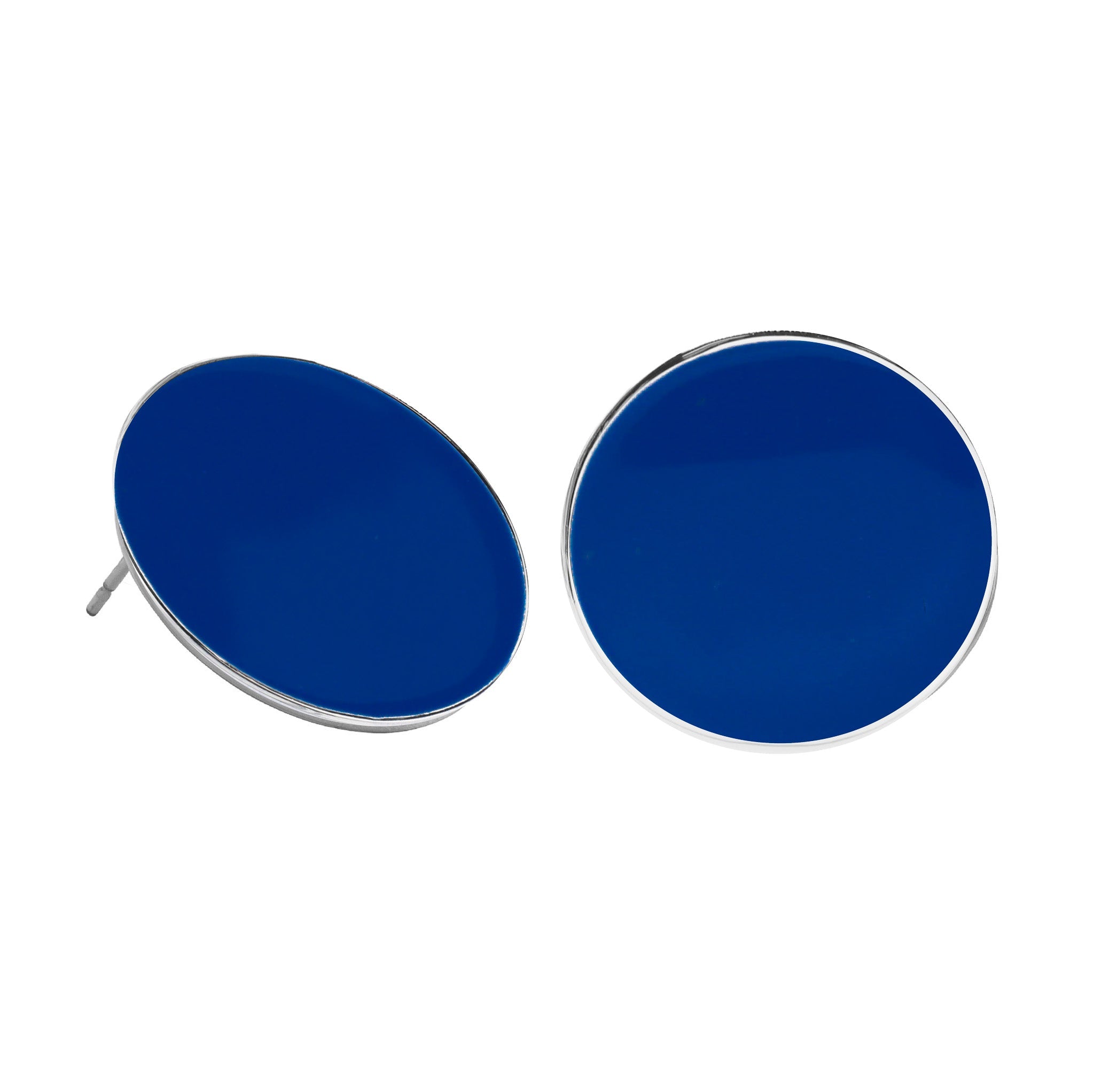 dana point circle post earrings navy