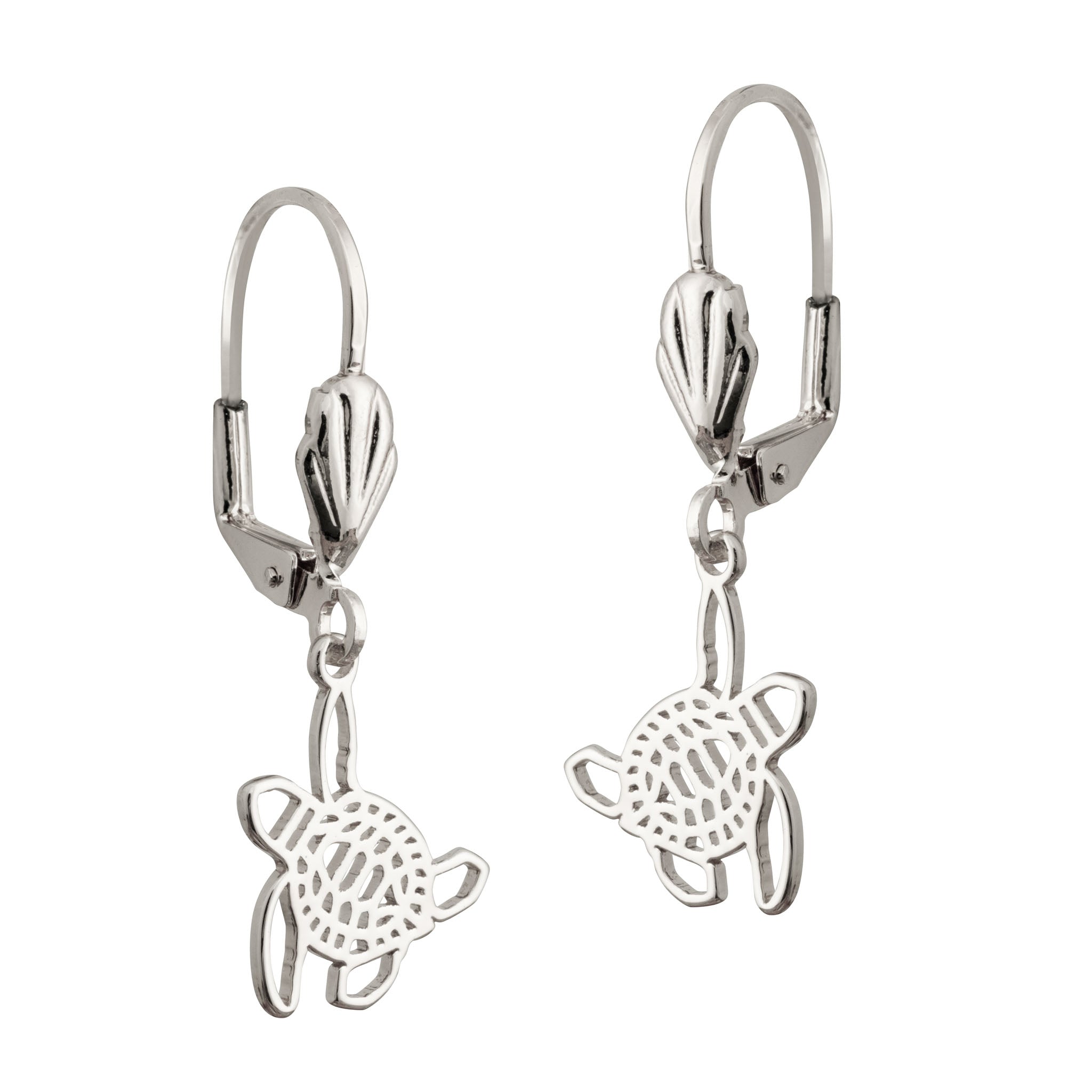 bald head island sea turtle coin leverback earring silver