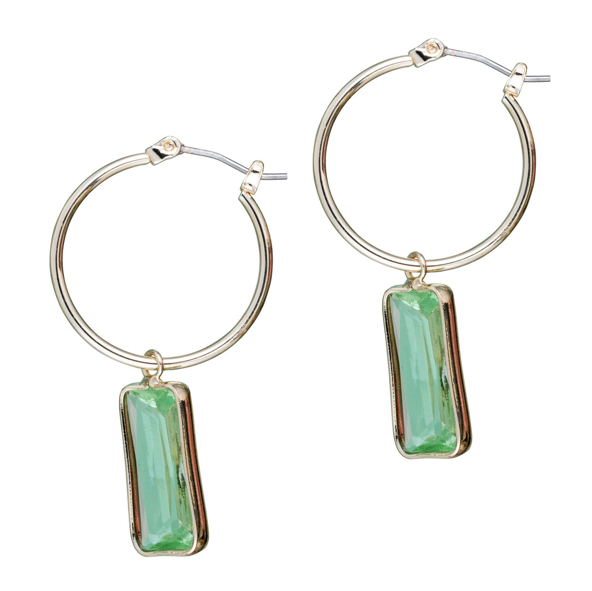 charleston rectangle hoop ears aqua gold