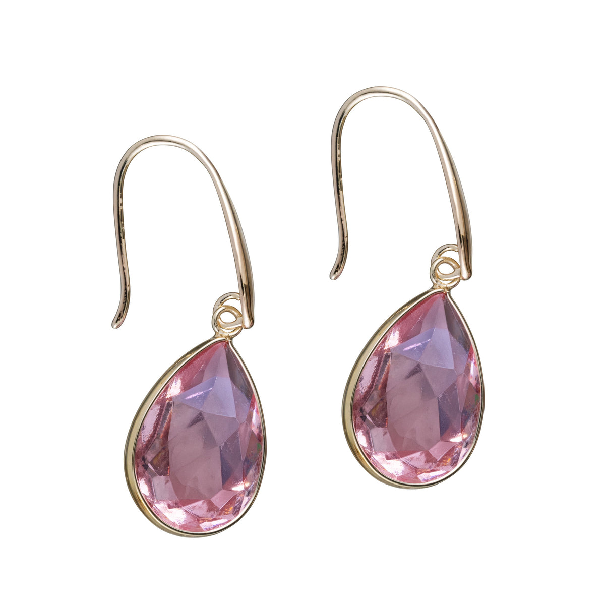 charleston pear drop ears pink gold