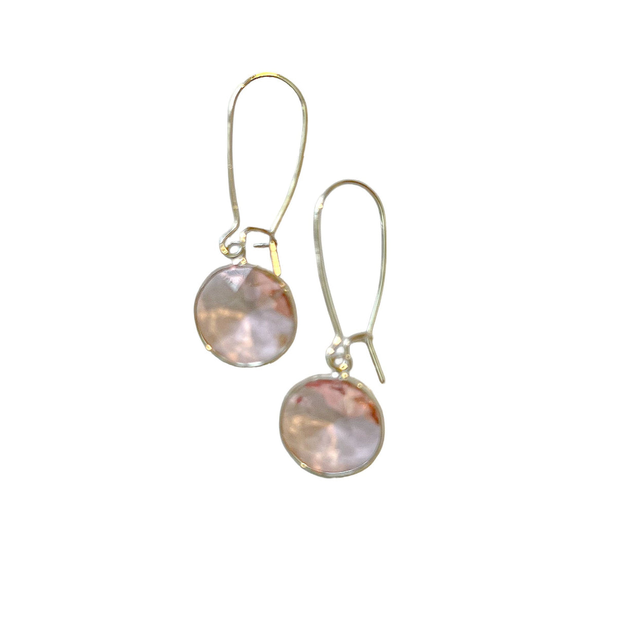 charleston circle drop ears pink gold