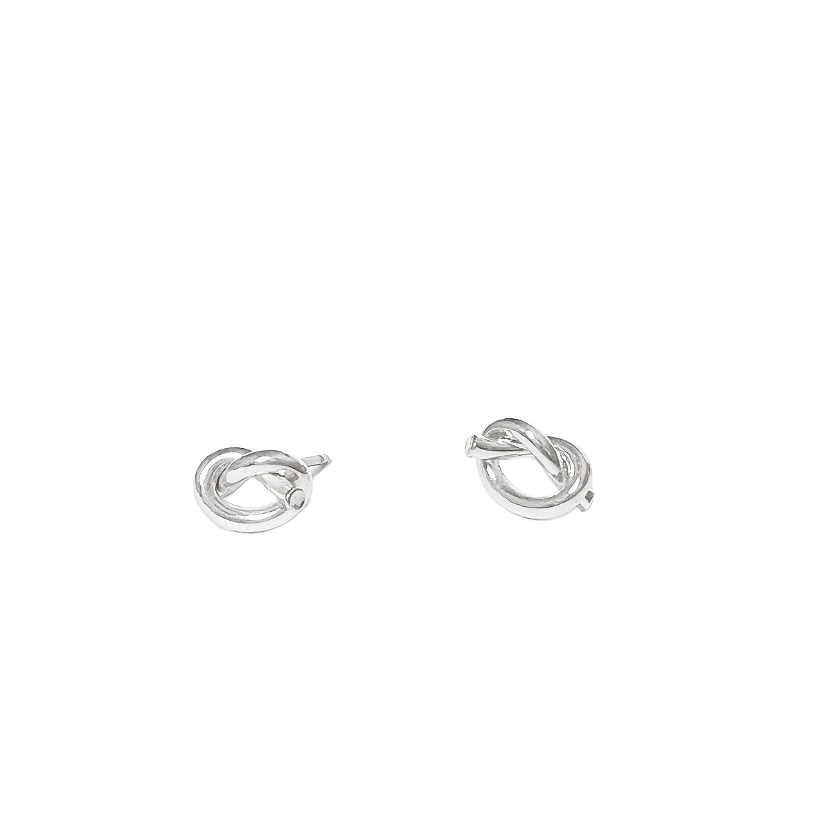 avalon knot stud earrings silver