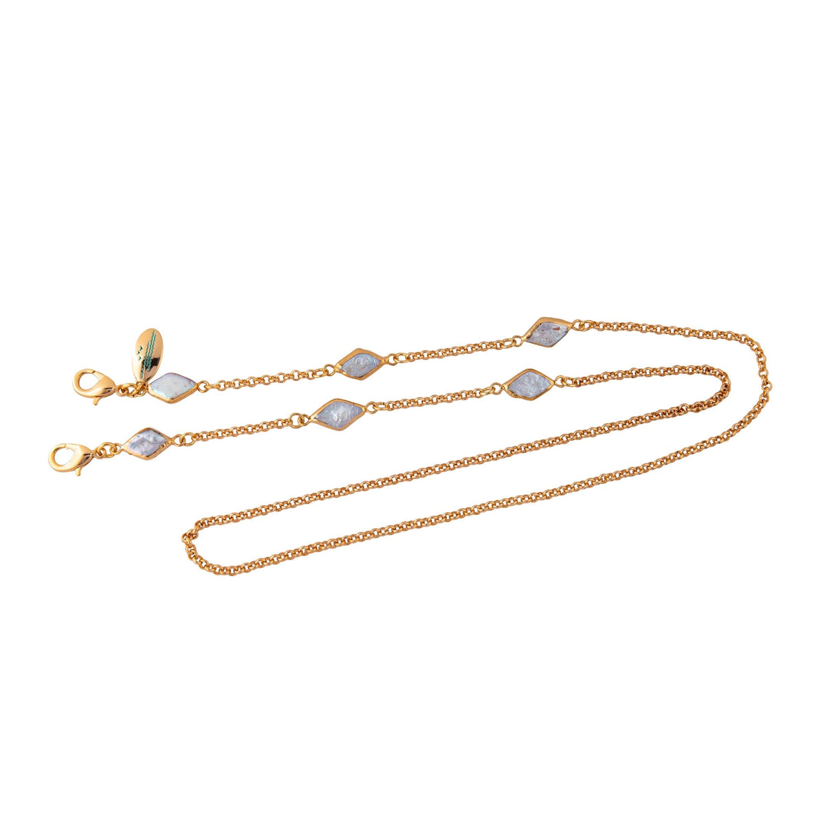naples mask / eyeglasses convertible chain with diamond shape pearls