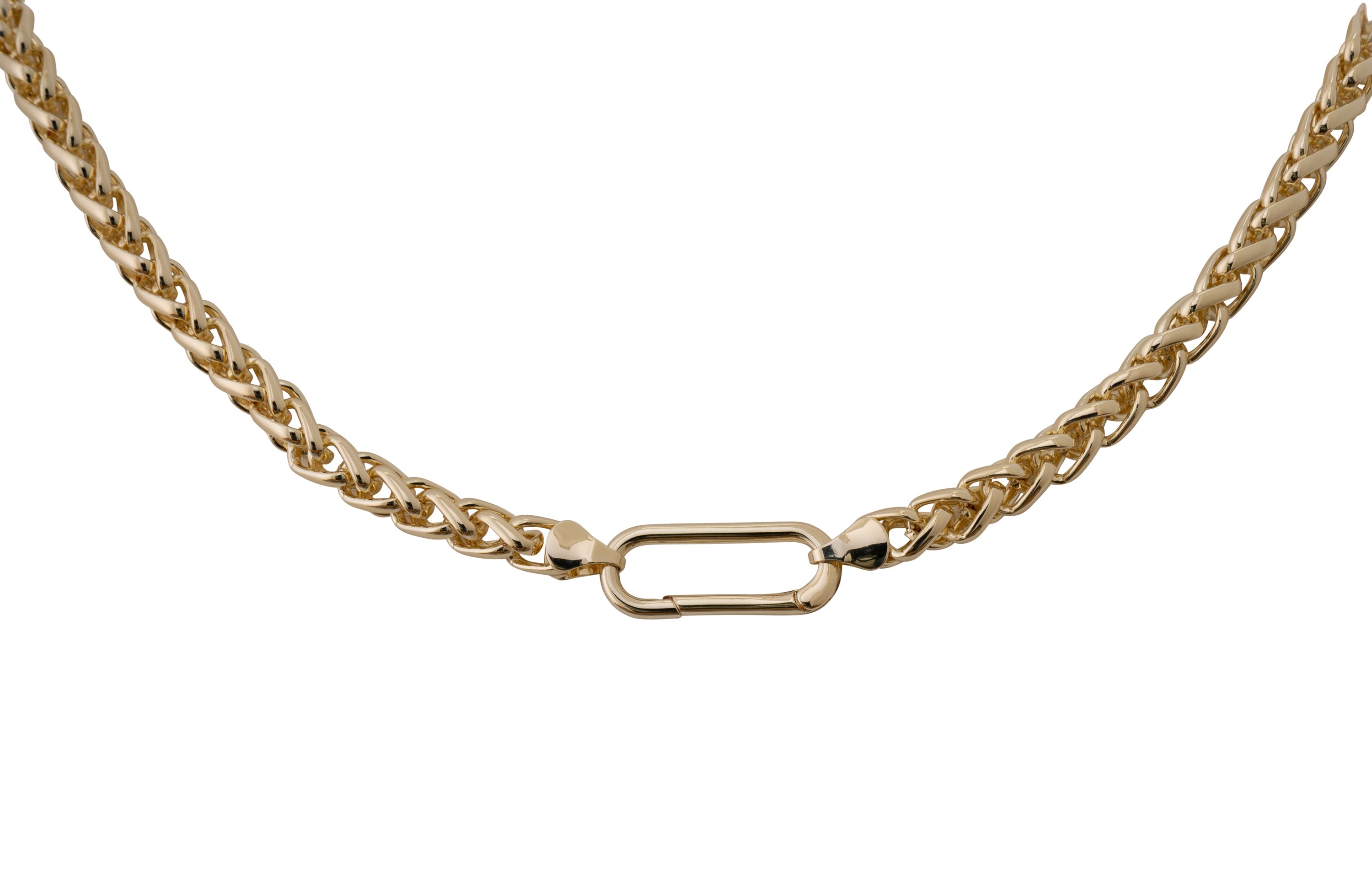 charleston foxtail carabiner base necklace gold