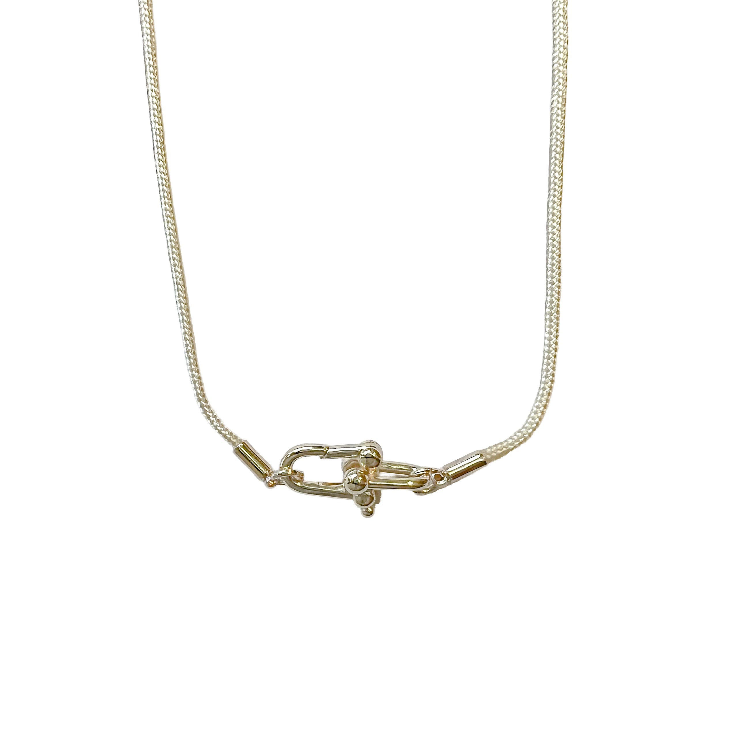 newport paracord link necklace cream gold