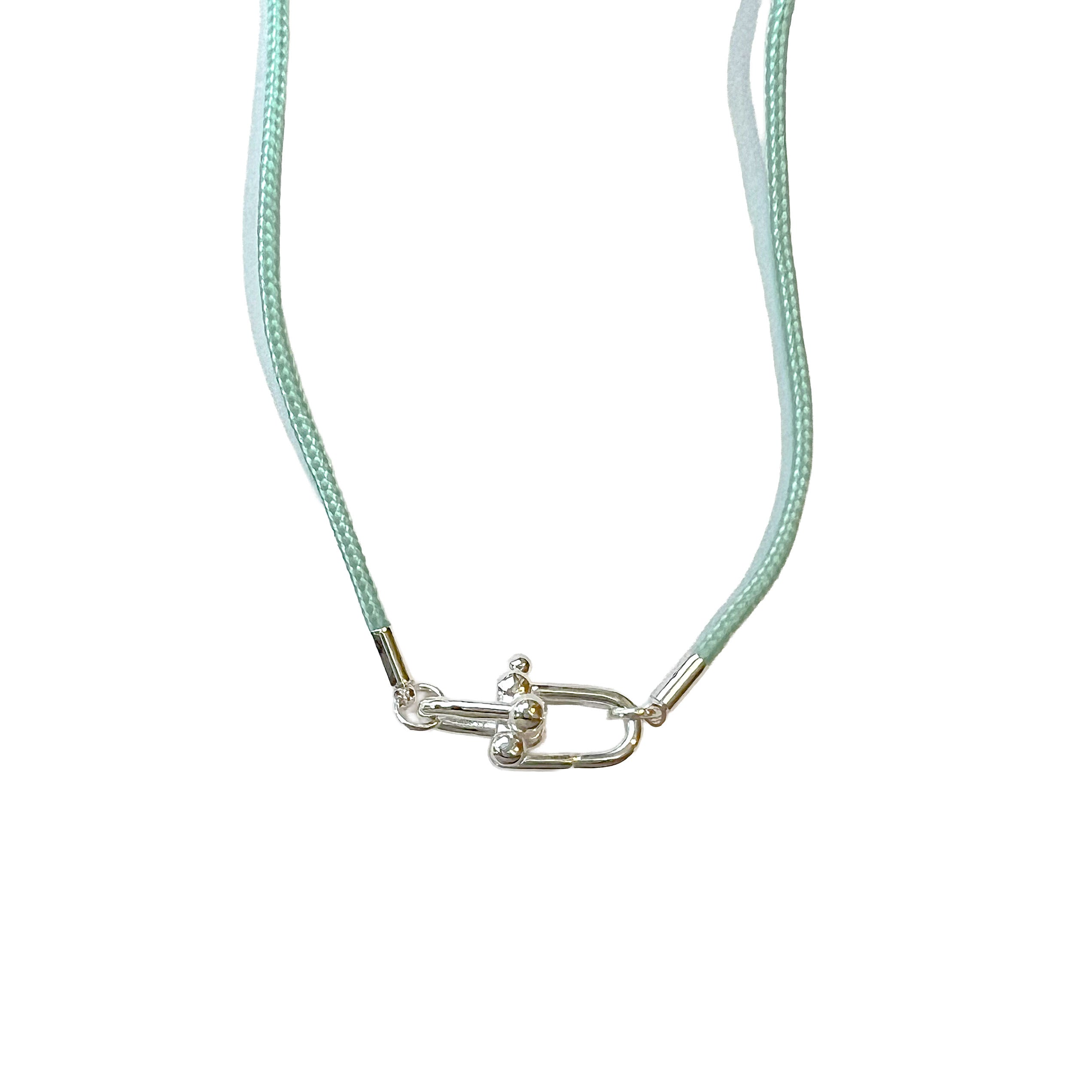 newport paracord link necklace turquoise silver