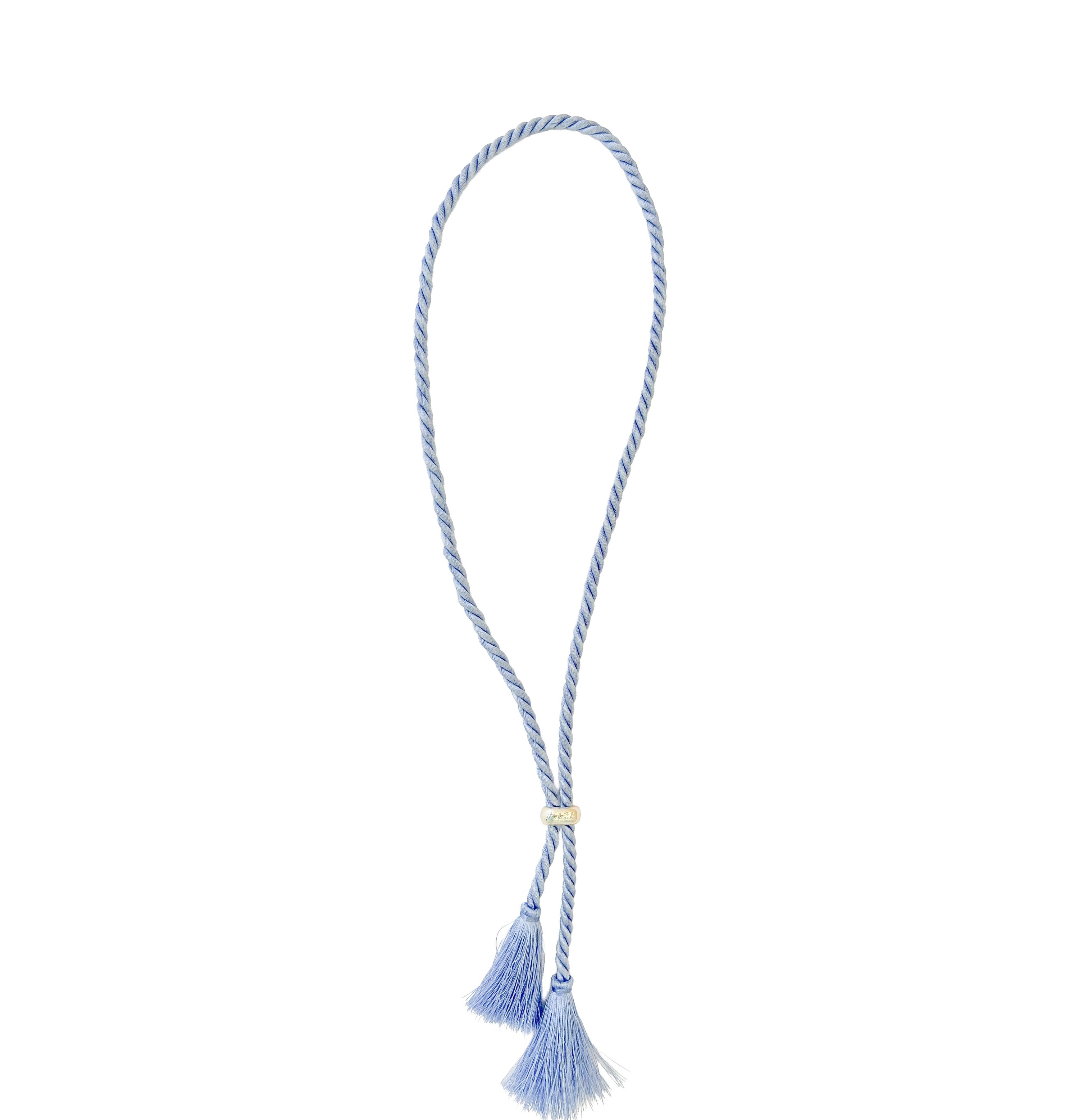 charleston tassel cord necklace blue gold